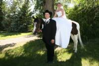 Tyler and Kim's wedding, June 2008.  Kim is riding Keotas Fast Cash